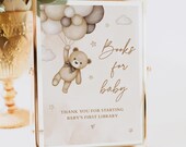 Brown Teddy Bear Books for the Baby Sign Beige Bear Baby Shower Books Baby's First Library We Can Bearly Wait Theme Gender Neutral