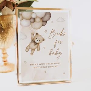Brown Teddy Bear Books for the Baby Sign Beige Bear Baby Shower Books Baby&#39;s First Library We Can Bearly Wait Theme Gender Neutral