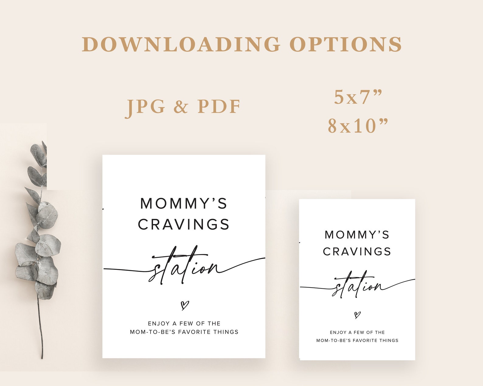 Minimalistic Mommy’s Craving Station Sign, Minimal Baby Shower - Etsy
