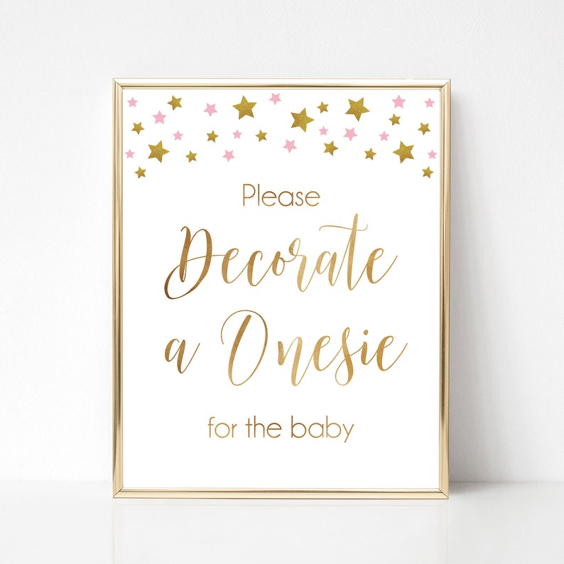 Decorate A Onesie Baby Shower Sign Onesie Decorating Station Etsy