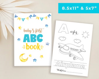 Baby's First ABC Book, Baby Shower Alphabet Coloring Book, ABC Coloring Pages, Twinkle Little Star Baby Shower Book, Storybook Baby Shower