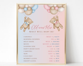 Nounours Old Wives Tales Fête Révélation du Sexe We can Bearly Wait Jeu de Révélation du Sexe de l'ours Que sera bébé