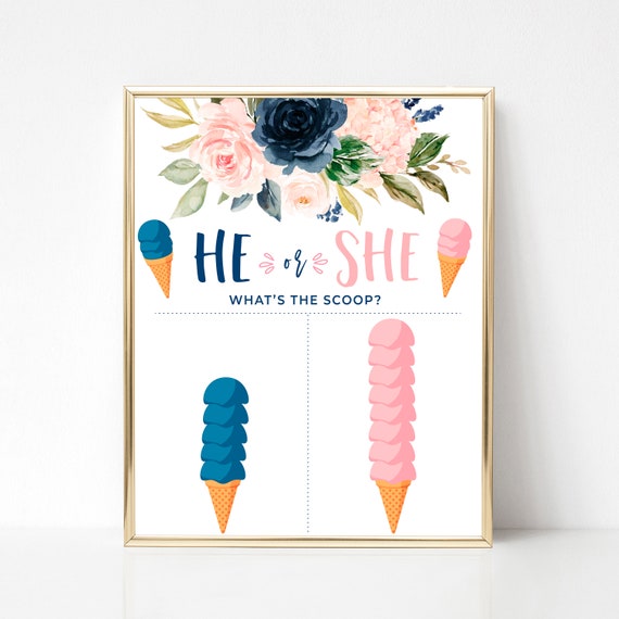 What's the Scoop Gender Reveal Ice Cream Scoop Gender Etsy