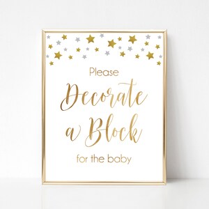 Dekorieren Sie ein Block Zeichen, Twinkle Twinkle Little Star Baby Shower, Gender Neutral Baby Dekoration