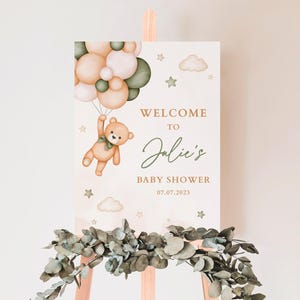 EDITABLE Green Teddy Bear Invitation Set Baby Shower, Digital Invitation, Diaper Raffle Ticket, Books for the Baby Ticket and Thank You Card image 7