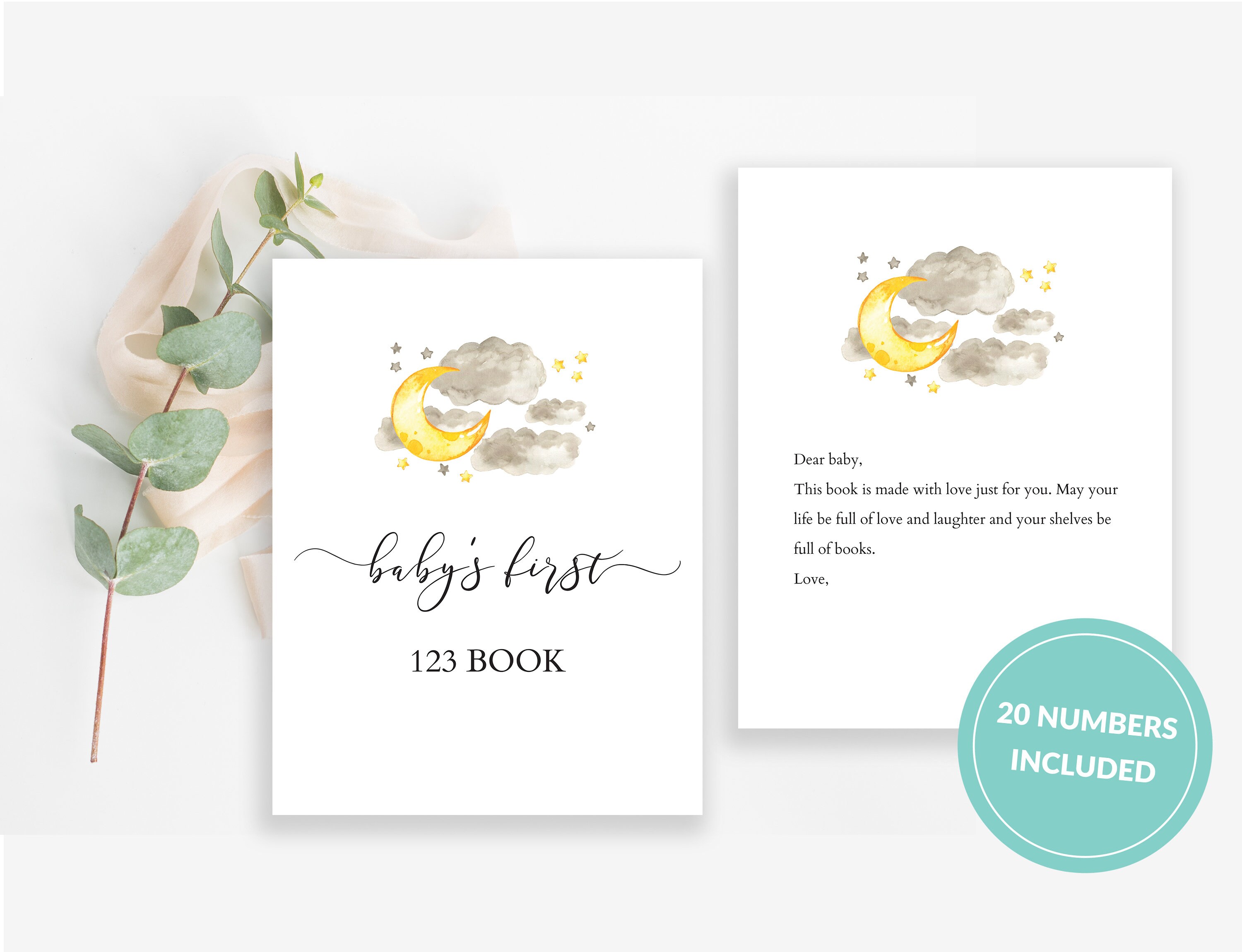 Baby's First Numbers Book Blank, Coloring Baby Shower, Baby's First 123 ...