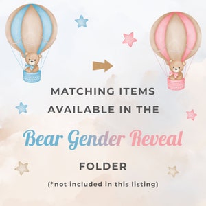 FRANSE Garçon ou Fille Bébé Voorspellingskaart teddybeer Gender Reveal Party Boy of Girl Baby Prediction Card afdrukbaar afbeelding 4