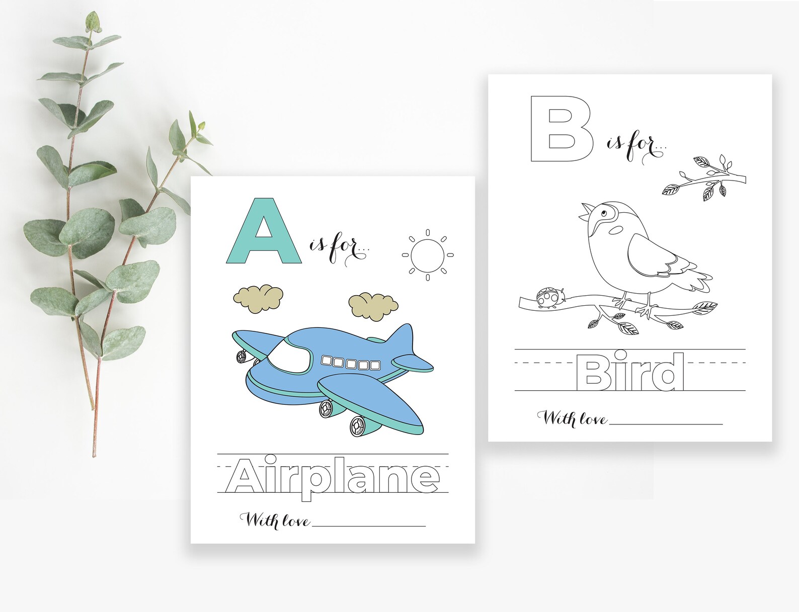 ABC Book Baby Shower Alphabet Book Baby Shower ABC Coloring - Etsy