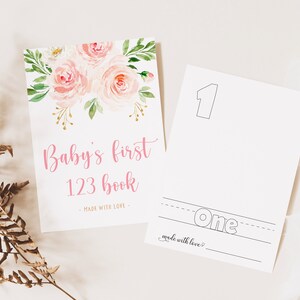 Baby&#39;s First 123 Book Blank, Baby&#39;s Numbers Book Baby Shower, Baby Shower Coloring Book, Baby Shower Drawing Pages Printable