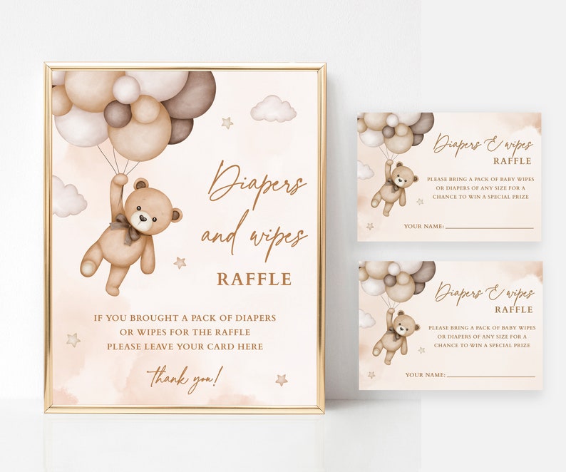 EDITABLE Beige Teddy Bear Baby Shower Welcome Banner, Gender Neutral Teddy Bear Welcome to Gender Reveal Sign, We Can Bearly Wait Decor image 7