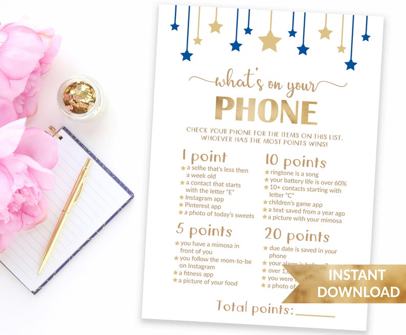 What S In Your Phone Baby Shower Game Twinkle Twinkle Etsy What S In Your Phone Baby Shower Game Twinkle Twinkle Etsy