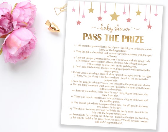 Left And Right Baby Shower Game Printable Pink And Gold Left Etsy