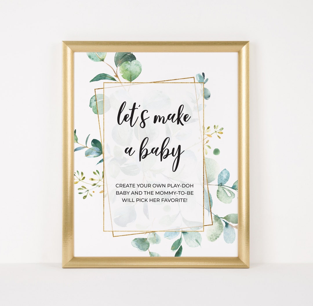 Let's Make a Baby Printable Game, Play Doh Baby Shower Game, Make a