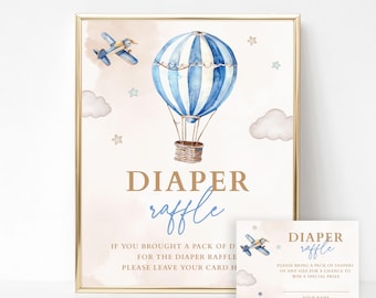 Baby Shower Diaper Raffle Game Kit – Airplane & Hot Air Balloon Design, Includes 50 Tickets & 1 Standing Sign, 5x7 Inch - View #11