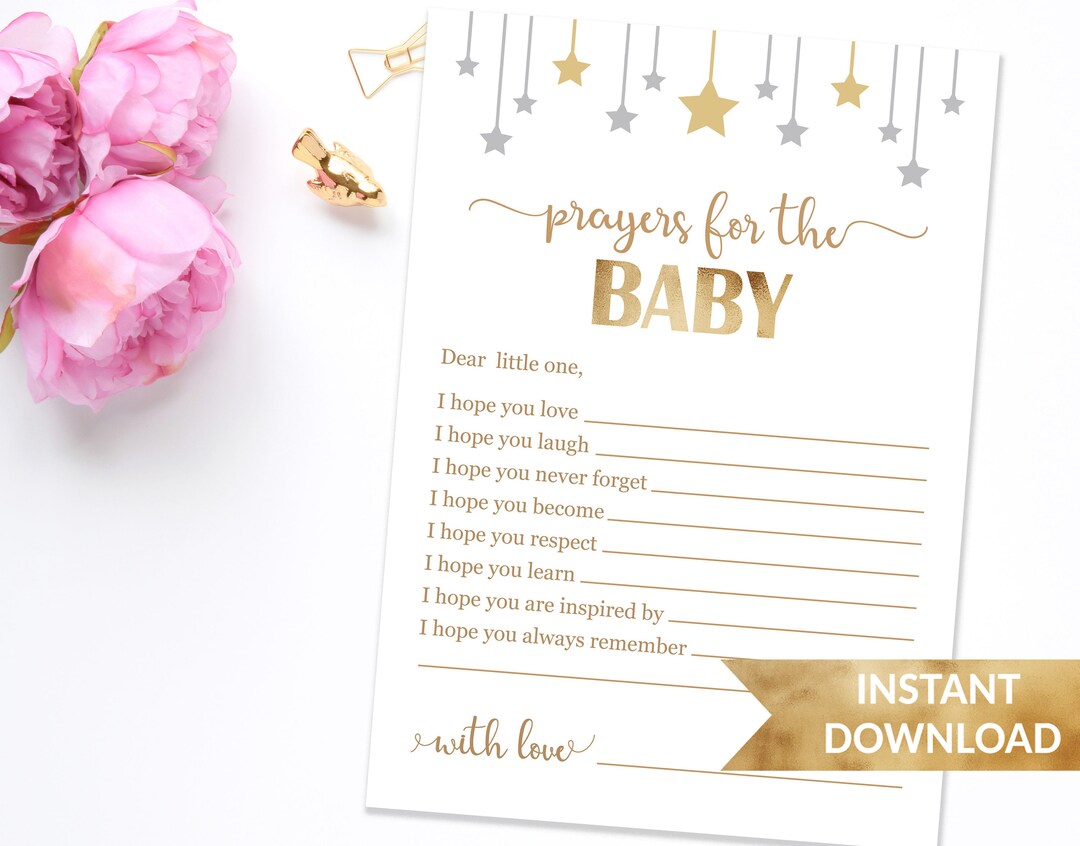 Printable Prayers for Baby Card, Personalized Prayers for the Baby ...