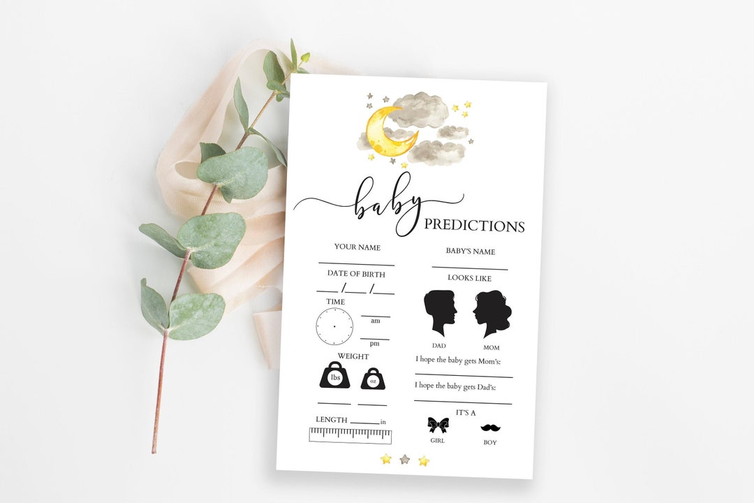 Baby Predictions Card, Gender Reveal Baby Predictions, Gender Neutral ...