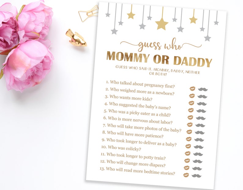 Guess What's in the Diaper Bag Baby Shower Guessing Game Etsy