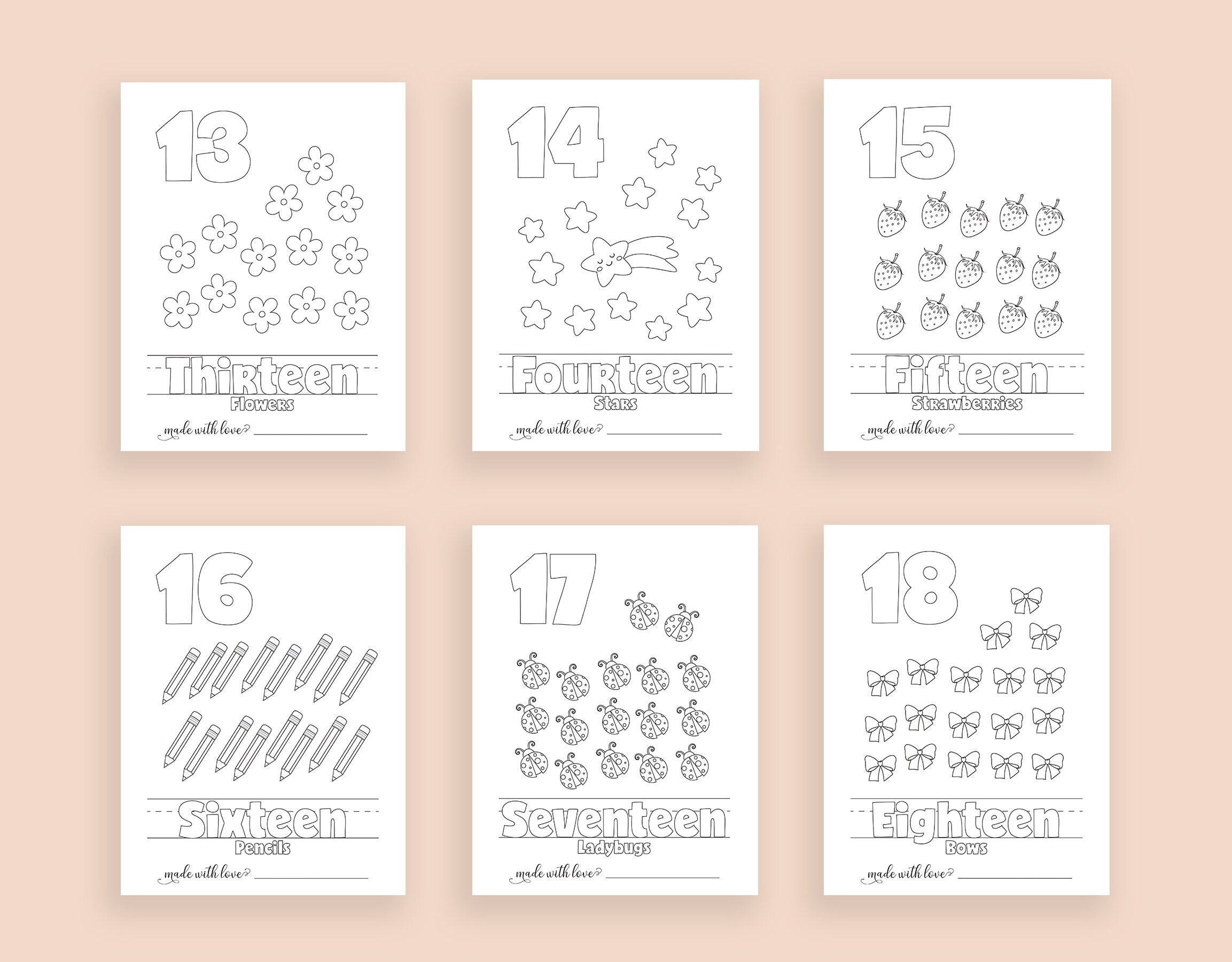 Baby's 1st Numbers Book Greenery Baby Shower 123 Coloring - Etsy
