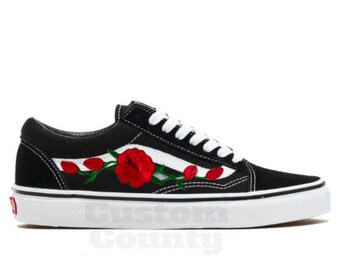 vans platform roses