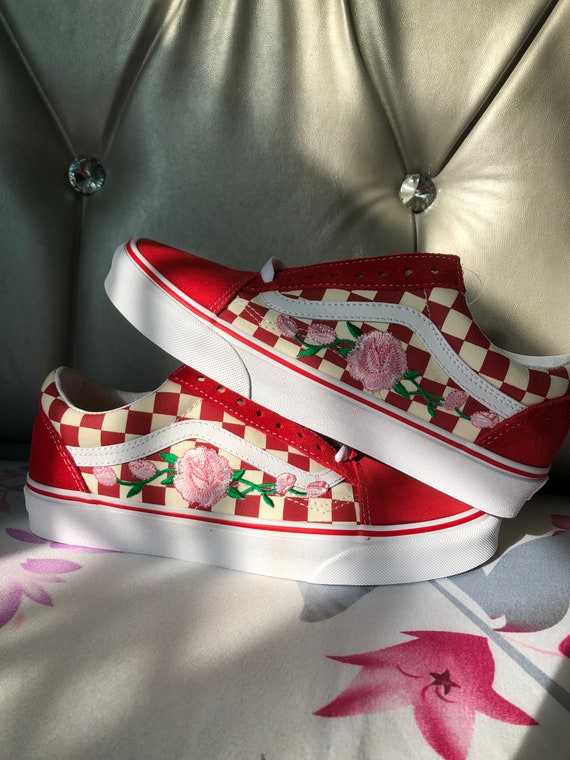 vans rose flower