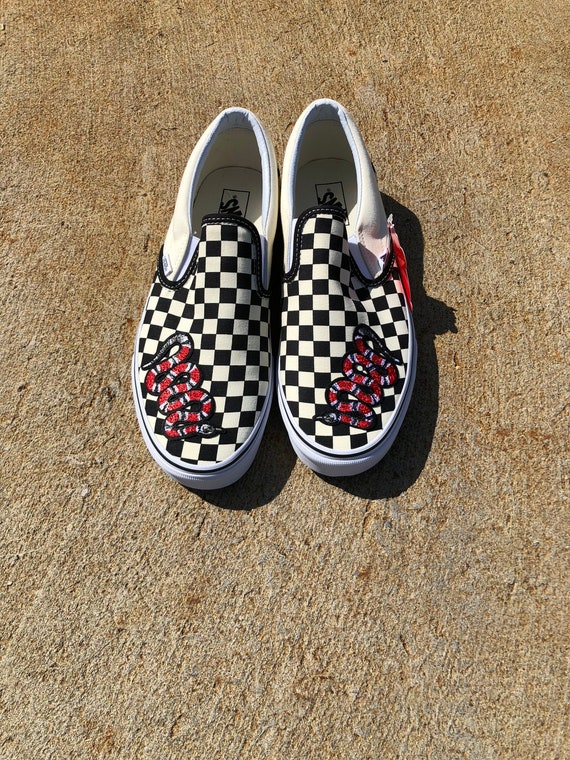 Vans slip on shoes Inspired gucci snake 