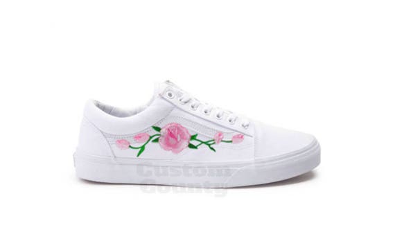 vans old skool rose embroidery