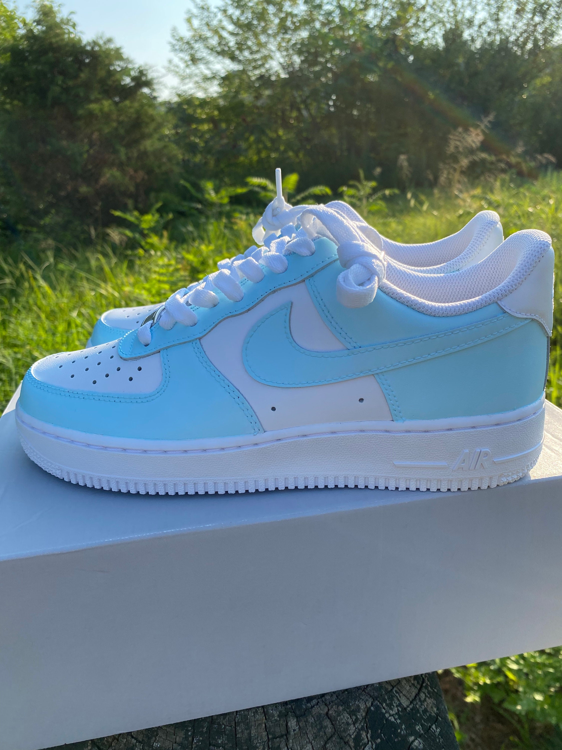 Blue/Baby blue Nike Air Force 1 Low custom Custom blue Nike | Etsy