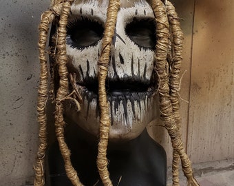 Lateksowa maska szamana inspirowana voodoo dla nawiedzonych domów, muzyków i kolekcjonerów