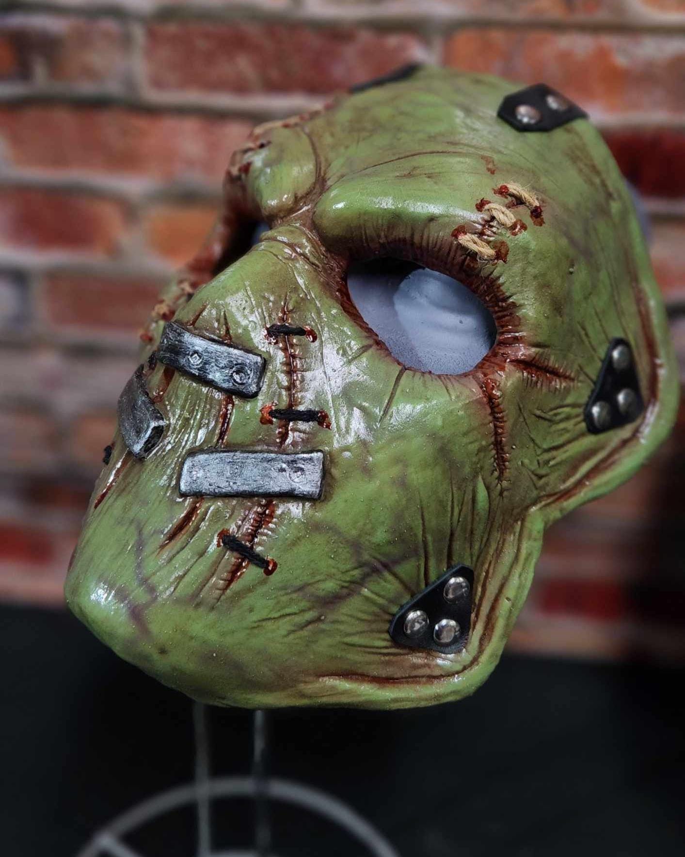Mutant Green Tormentor Latex Serial Killer Mask for Haunted