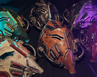 The CyberPriest Robotic Cyberpunk Mask - Resin Mask for Haunted Attractions, Musicians, and Collectors
