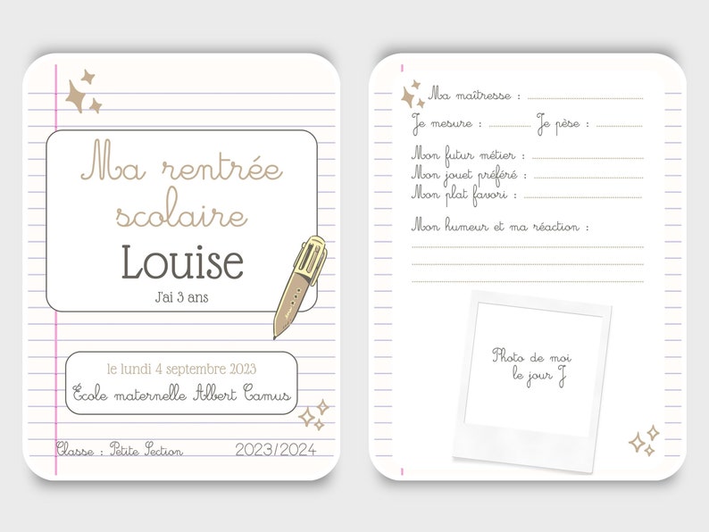 Cartão de volta às aulas personalizável para crianças - lembrança escolar exclusiva imagem 1