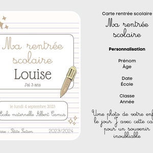 Cartão de volta às aulas personalizável para crianças - lembrança escolar exclusiva imagem 3