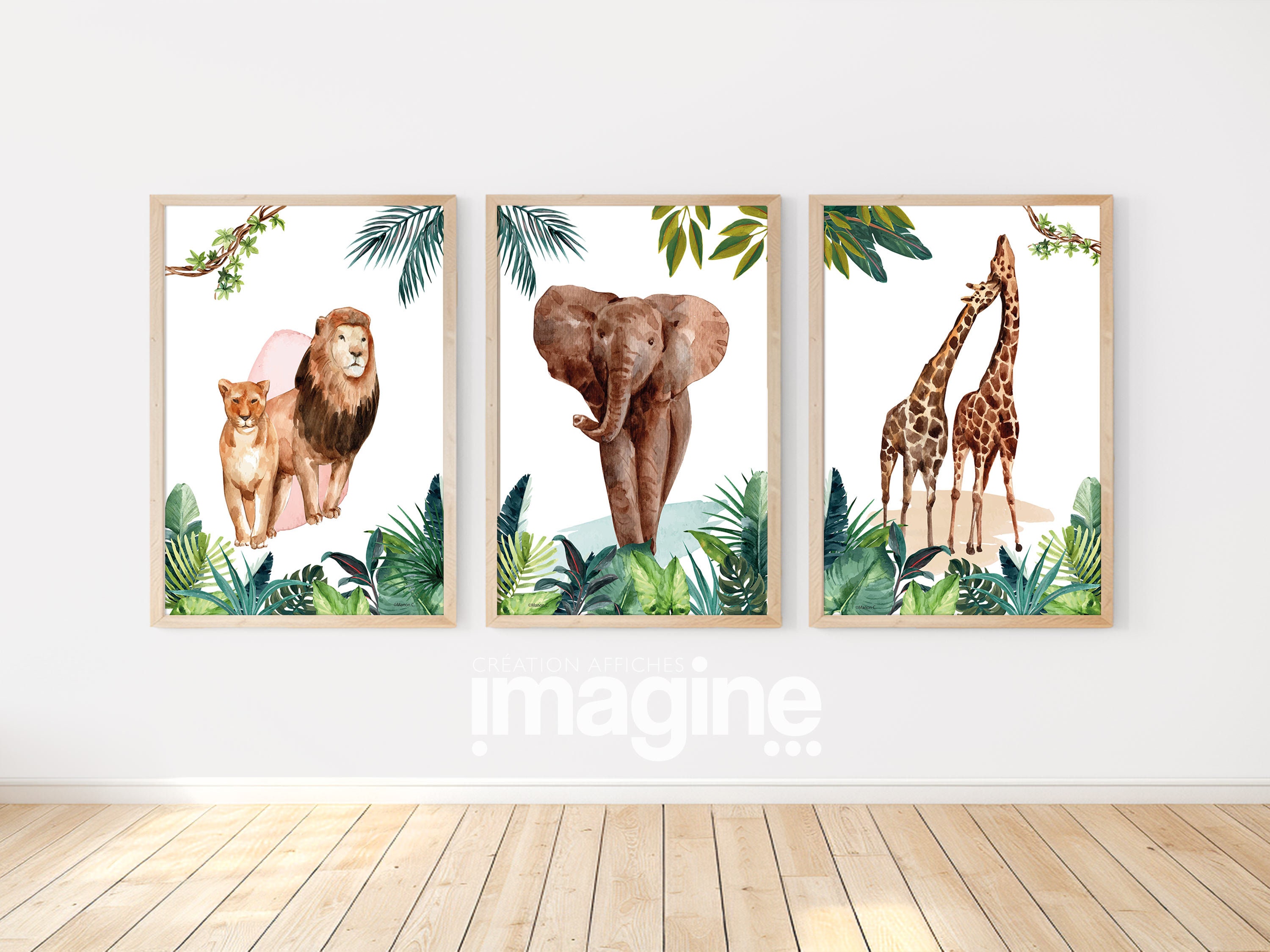 Affiche safari bébé - décoration jungle chambre enfant 🦁