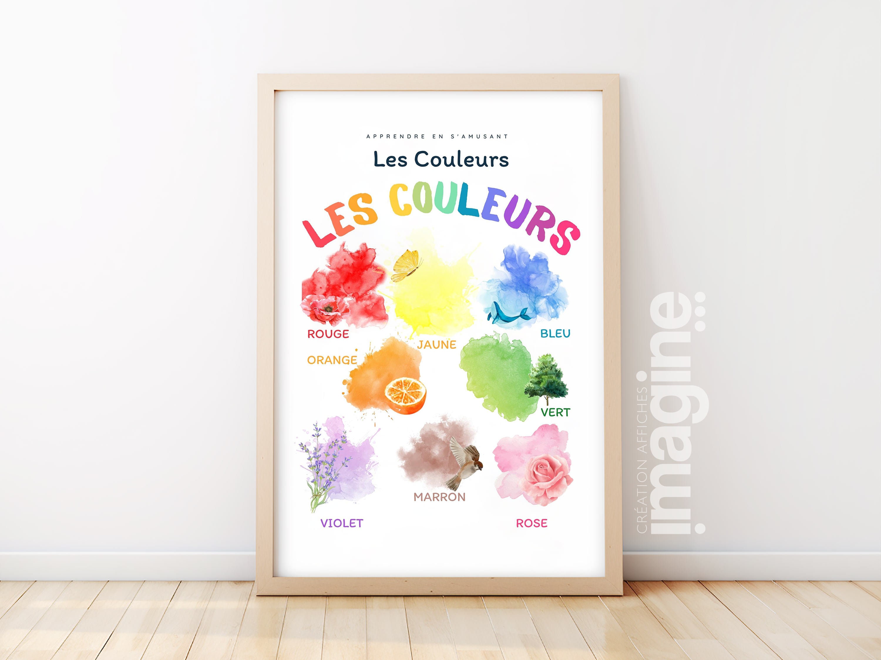 Affiche Les Couleurs Rouge Bleu Jaune Salle De Jeu Chambre Enfant