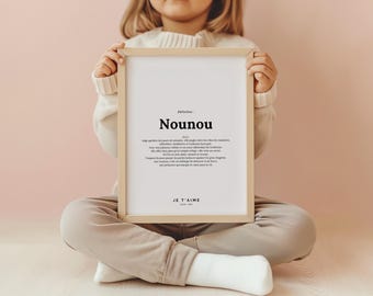 Pôster de definição de babá – Ideia de presente personalizada – Pôster de agradecimento à babá – Pôster emocionante – Presente de fim de ano para babá