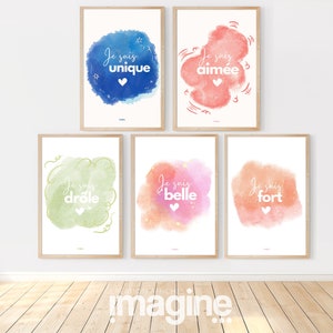 Poster di affermazioni positive - Ispirazioni quotidiane per bambini e adulti per aumentare l'autostima