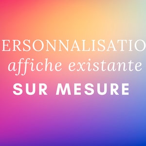 Personalización de un póster o conjunto de carteles existente - nombre - fecha - texto - tema de color - creación personalizada - idea de regalo