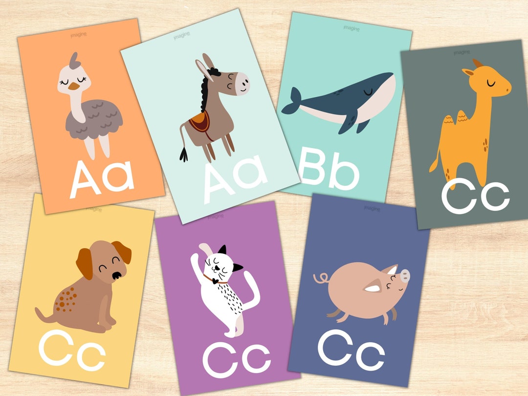 Colorful Animal Alphabet ABC Cards for Learning Classroom Decor INSTANT ...