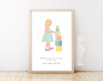 Cartaz ou cartão para oferecer à babá ou babá como presente de agradecimento no final do ano para creche ou menina