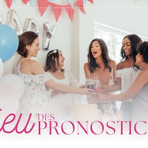 Jeu des pronostics ou prédictions pour baby shower, fête prénatale Naissance de bébé en téléchargement direct à imprimer pour cadeau maman