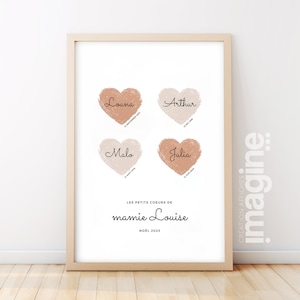 Personalized poster for grandma and grandchildren - souvenir gift idea to say I love you to grandma