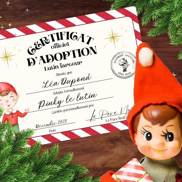 Christmas joker elf adoption certificate - The official joker elf certificate - experience and activity for children
