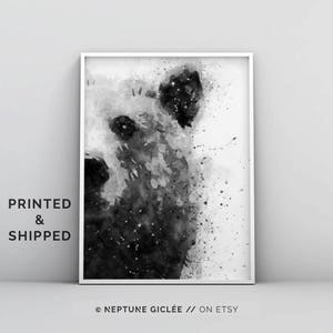 Bear Print, Woodlands Nursery Animal, Bear Poster, Watercolour, Painting, Nursery Decor Wall Art, Black and White, Kids and Babies Room, Art