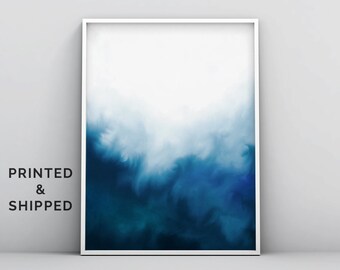 Abstract Watercolor Wall Art, Art Print, Watercolor Poster, Home Wall Decor, Minimal, Simple, Painting, Modern Home Decor, Blue, Teal Art