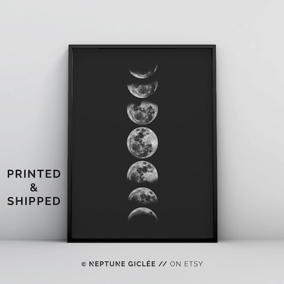Moon Phases Wall Art, Black and White Moon Phases Poster, Moon Phases Print, La Luna, Moon Art Work, Minimalist Moon Print Modern Home Decor
