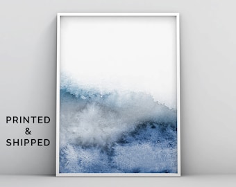 Blue Gray Wall Art, Abstract Blue Art, Blue Grey Watercolor Print, Blue Watercolor, Minimalistic Neutral Art, Simple, Modern 3 Piece Art