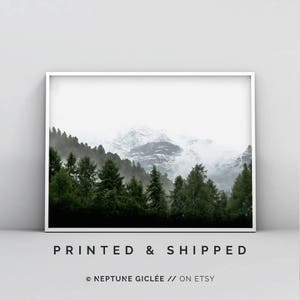 Green Woodland Print, Modern Wall Art, Forest Poster, Into The Woods, Home Decor, Best Seller, Fog Forest, Art Print, Giclee, Minimal Print