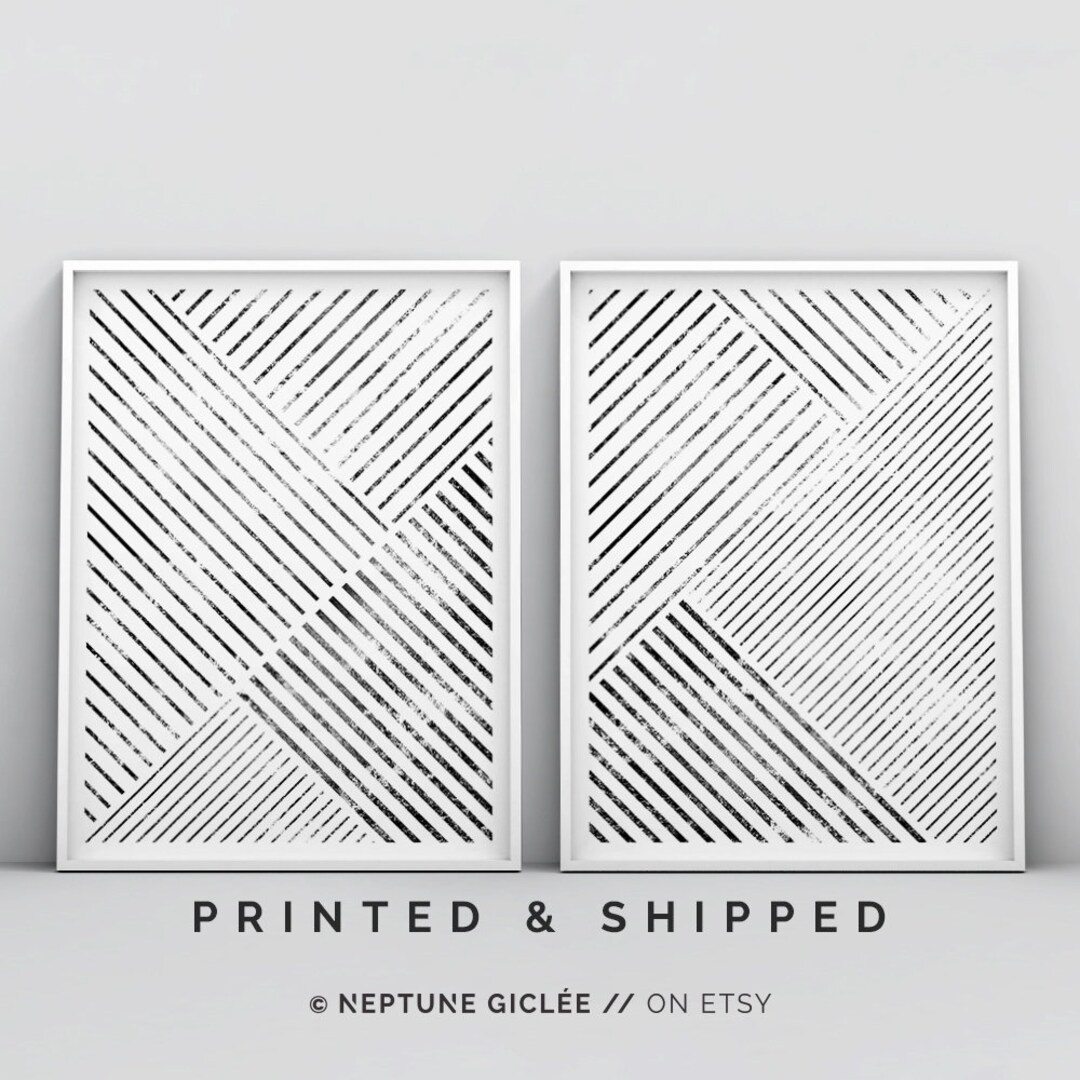 Set of 2 Minimalist Wall Art Print, Geometric Art, Scandinavian Art ...