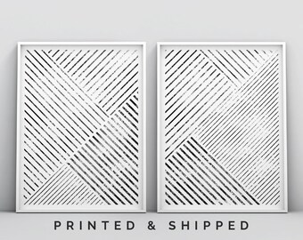 Set of 2 Minimalist Wall Art Print, Geometric Art, Scandinavian Art, Affiche Scandinave, Modern Abstract Poster, Black and White Line Art