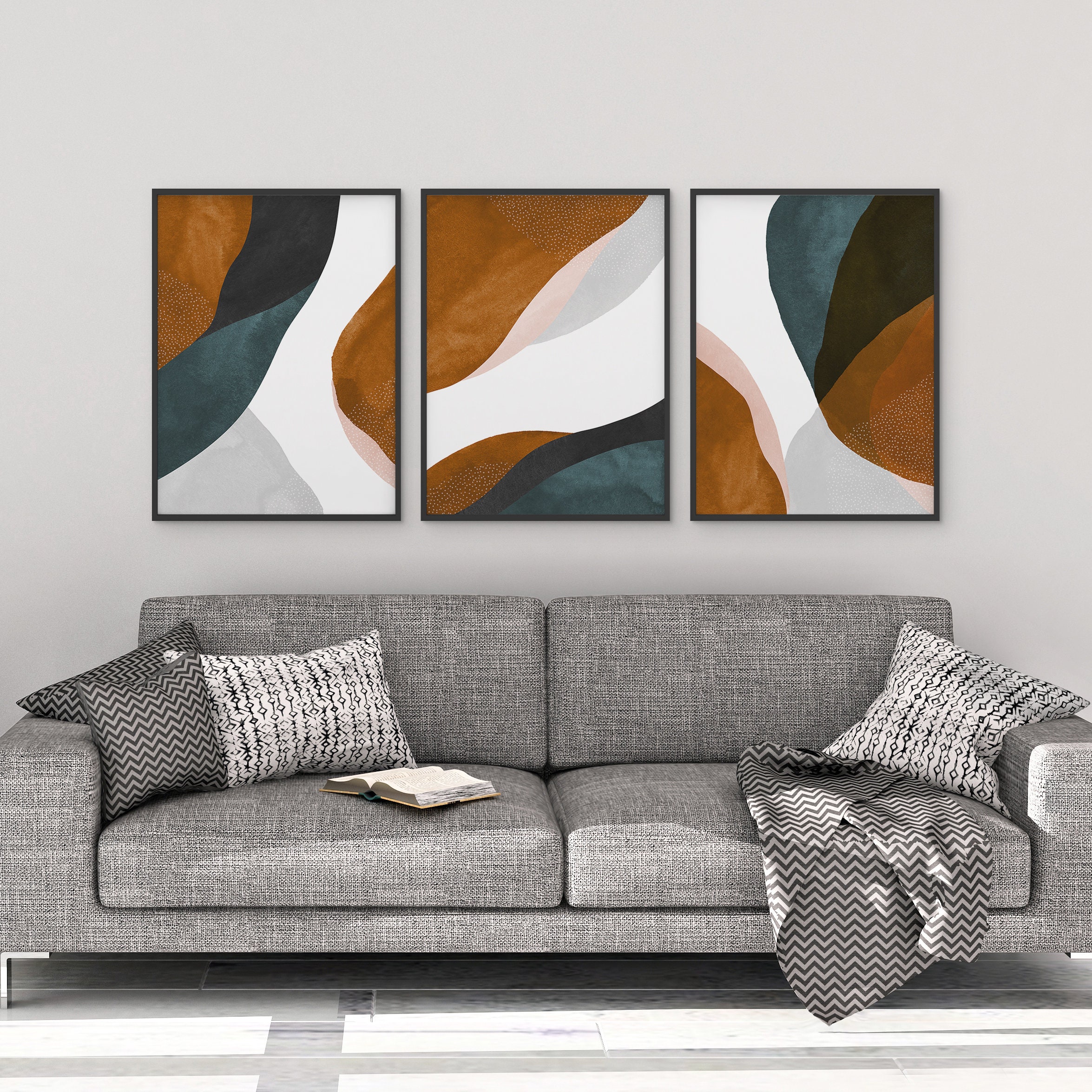 Abstract wall art stretched canvas print in earth colors – Abstract Art Home